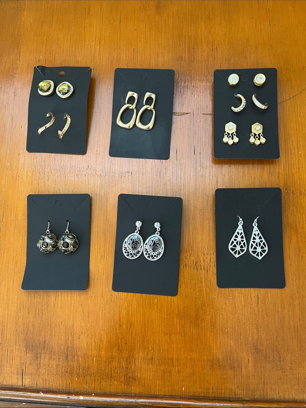 Gold and Silver Mixed Metal Earring Set - Women Jewelry